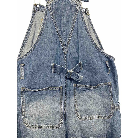 No Boundaries Shortalls Shorts Bib Overalls Blue Jean Juniors Sz 7 - 9 Cinch bk - Picture 4 of 4